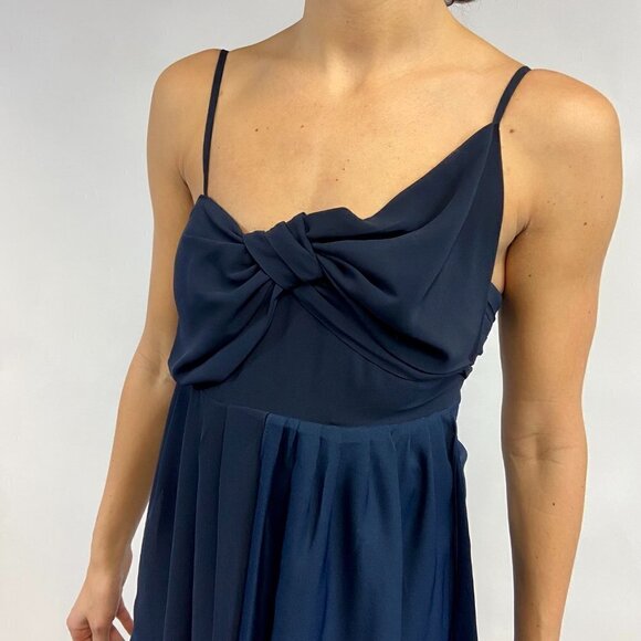 MM Couture Navy Two-Tone Spaghetti Strap Cocktail Dress, Small - Picture 2 of 15